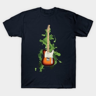 T-Style Electric Guitar Sunburst and Maple T-Shirt